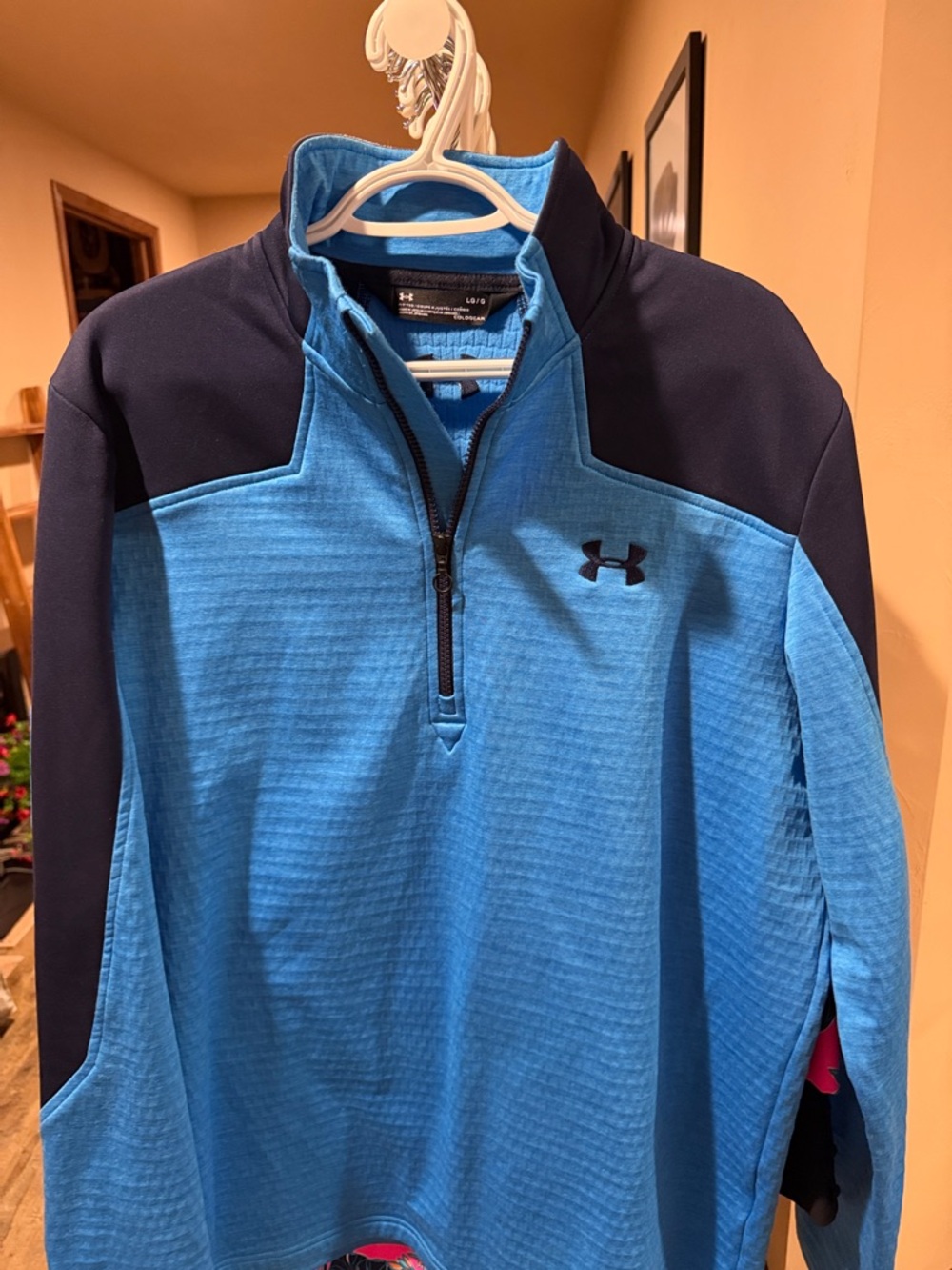 Under Armour Blue and Black Quarter-Zip Performance Pullover